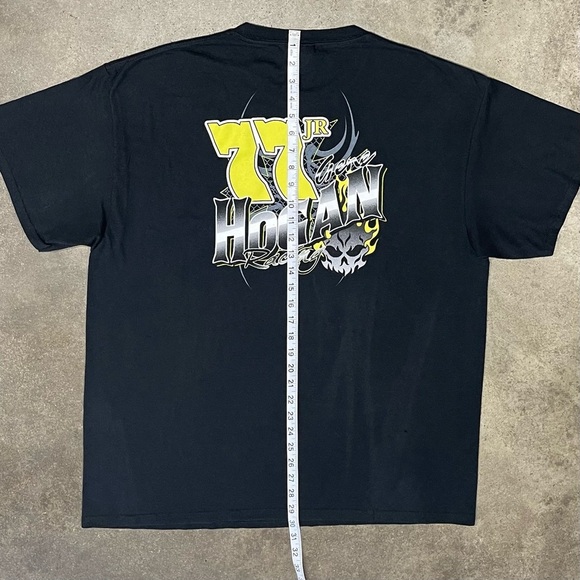 Vintage Distressed Faded Skull Graphic T-Shirt Racing Tee - Picture 7 of 8